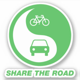 Sticker Partager la route