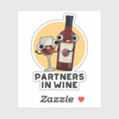 Sticker Partenaires Dans Le Vin Drôle Boire Pun (Feuille)
