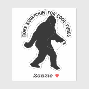 Sticker Parti à la recherche de Squatch avec des écouteurs