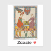 Sticker Partie d'échecs Codex Manesse XIVe siècle (Feuille)