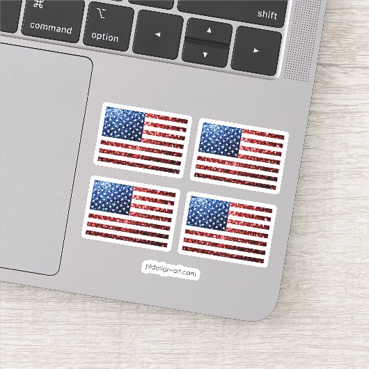 Sticker PARTIES SCINTILLANT américaines drapeau rouge bleu (Détail)