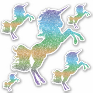 Sticker Parties scintillant arc-en-ciel Unicorn Pretty Hor