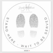 Sticker Parties scintillant Argent Pieds Salon COVID Dista (Feuille)