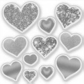 Sticker Parties scintillant cardiaque de la Saint-Valentin (Devant)