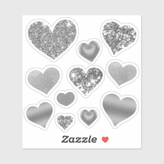 Sticker Parties scintillant cardiaque de la Saint-Valentin (Feuille)