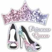 Sticker Parties scintillant Couronne Haut talons Princesse (Devant)