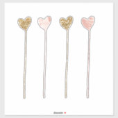 Sticker Parties scintillant d'or Chaînes cardiaques en gla (Feuille)