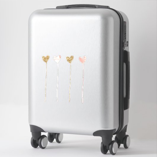 Sticker Parties scintillant d'or Chaînes cardiaques en gla (Sur valise)