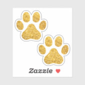 Sticker Parties scintillant d'or Empreintes de pattes Pet (Feuille)