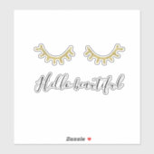 Sticker Parties scintillant d'or Eylelashes (Feuille)