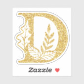 Sticker Parties scintillant d'or Monogramme initial D Viny (Feuille)