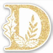 Sticker Parties scintillant d'or Monogramme initial D Viny (Devant)