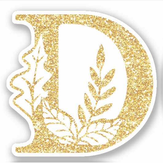 Sticker Parties scintillant d'or Monogramme initial D Viny (Devant)