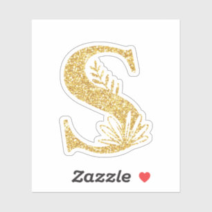 Sticker Parties scintillant d'or Monogramme initial S Stic