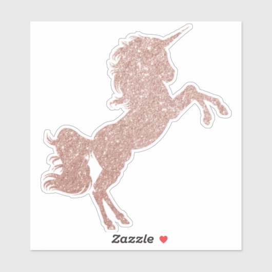 Sticker Parties scintillant d'or rose Unicorn Jolie étince (Feuille)