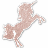 Sticker Parties scintillant d'or rose Unicorn Jolie étince (Devant)