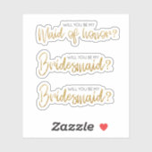 Sticker Parties scintillant D'Or Serez-Vous Ma Proposition (Feuille)