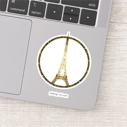 Sticker Parties scintillant d'or Tour Eiffel scintille (Détail)