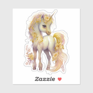 Sticker Parties scintillant d'or Unicorn mignonne Whimsica