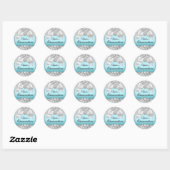 Sticker Parties scintillant et bijoux bleu argent (Feuille)