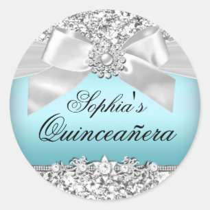 Sticker Parties scintillant et bijoux bleu argent