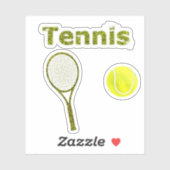 Sticker Parties scintillant & Glam Tennis Racket et Ball S (Feuille)