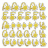 Sticker Parties scintillant Gold Jaune Floral Monogram Vow (Devant)