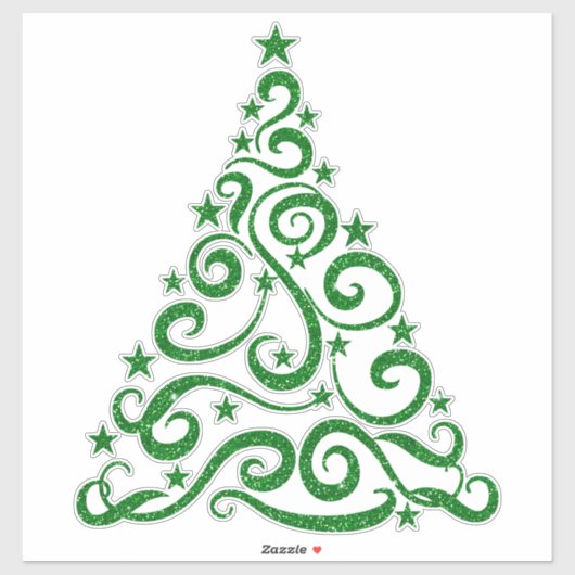 Sticker Parties scintillant Green Faux | Arbre à branches  (Feuille)