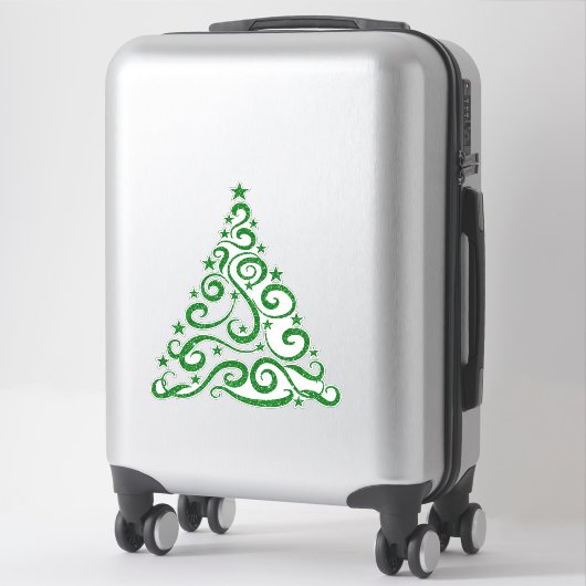Sticker Parties scintillant Green Faux | Arbre à branches (Sur valise)