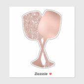 Sticker Parties scintillant métallique rose or Vins à huil (Feuille)