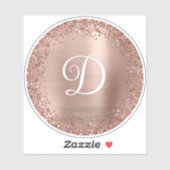 Sticker Parties scintillant or rose frontière et monogramm (Feuille)