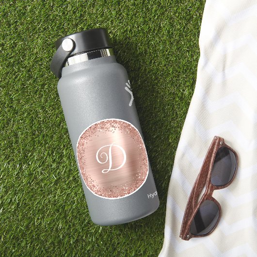 Sticker Parties scintillant or rose frontière et monogramm (HydroFlask Insitu)