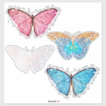 Parties scintillant papillon bleu rose 4 pc Vynyl 