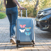 Sticker Parties scintillant papillon bleu rose 4 pc Vynyl  (Valise Insitu)