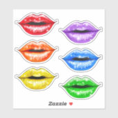 Sticker Parties scintillant Rainbow Love Lips (Feuille)