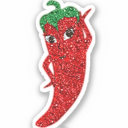 Sticker Parties scintillant Red Hot Pepper Diva (Recto)
