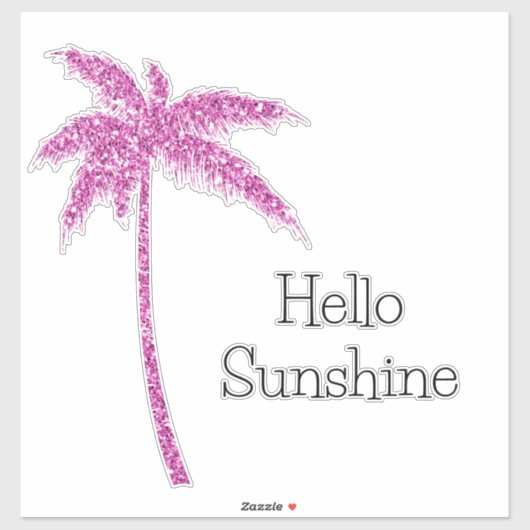 Sticker Parties scintillant rose étincelle Tropical Palm T (Feuille)