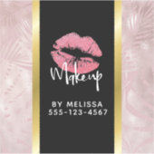 Sticker Parties scintillant rose lèvres et Rose Feuille or (Devant)