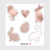 Sticker Parties scintillant rose or de printemps de Pâques (Feuille)