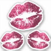 Sticker Parties scintillant roses chaudes - Kiss-Cut (Devant)