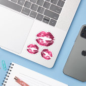 Sticker Parties scintillant roses chaudes - Kiss-Cut (Ordinateur portable avec iPhone)