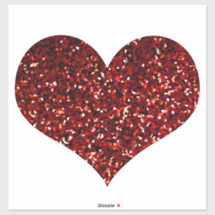 Sticker Parties scintillant rouge de coeur brillant Motif 