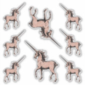 Sticker Parties scintillant Unicorns Trendy Rose Gold Cont (Devant)
