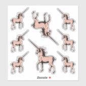 Sticker Parties scintillant Unicorns Trendy Rose Gold Cont (Feuille)