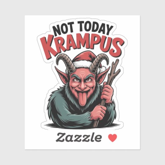 Sticker Pas aujourd'hui Krampus Evil Krampus Noël (Feuille)