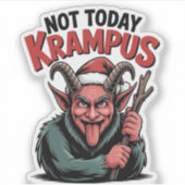 Sticker Pas aujourd'hui Krampus Evil Krampus Noël (Devant)