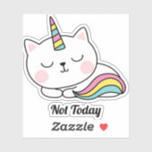 Sticker Pas aujourd'hui mignonne Unikitty (Feuille)