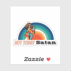 Sticker Pas aujourd'hui Satan Retro