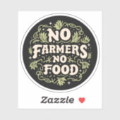 Sticker Pas d'agriculteurs ni de nourriture (Feuille)