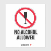 Sticker Pas d'alcool autorisé vin verre logo vinyle (Feuille)